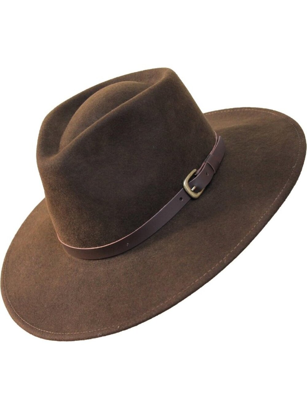 Wide Brim Wool Felt Fedora Hat - Water Resistant, Stylish Leather Band, Perfect